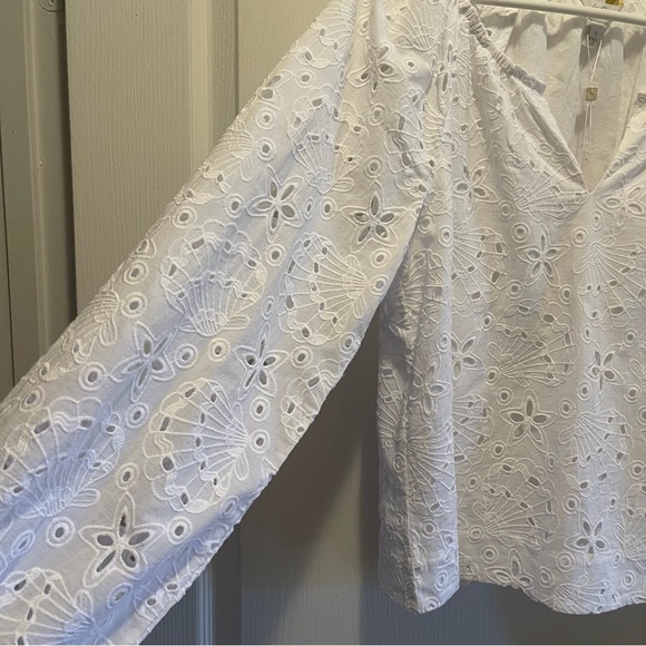 Lilly Pulitzer Maisha Eyelet Top Size L - Picture 5 of 12